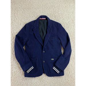 Lacoste Live Mens Sports Coat Blazer Size 50 Navy Blue 100% Cotton